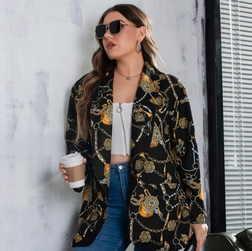 COPY - Plus Chain Shawl Blazer